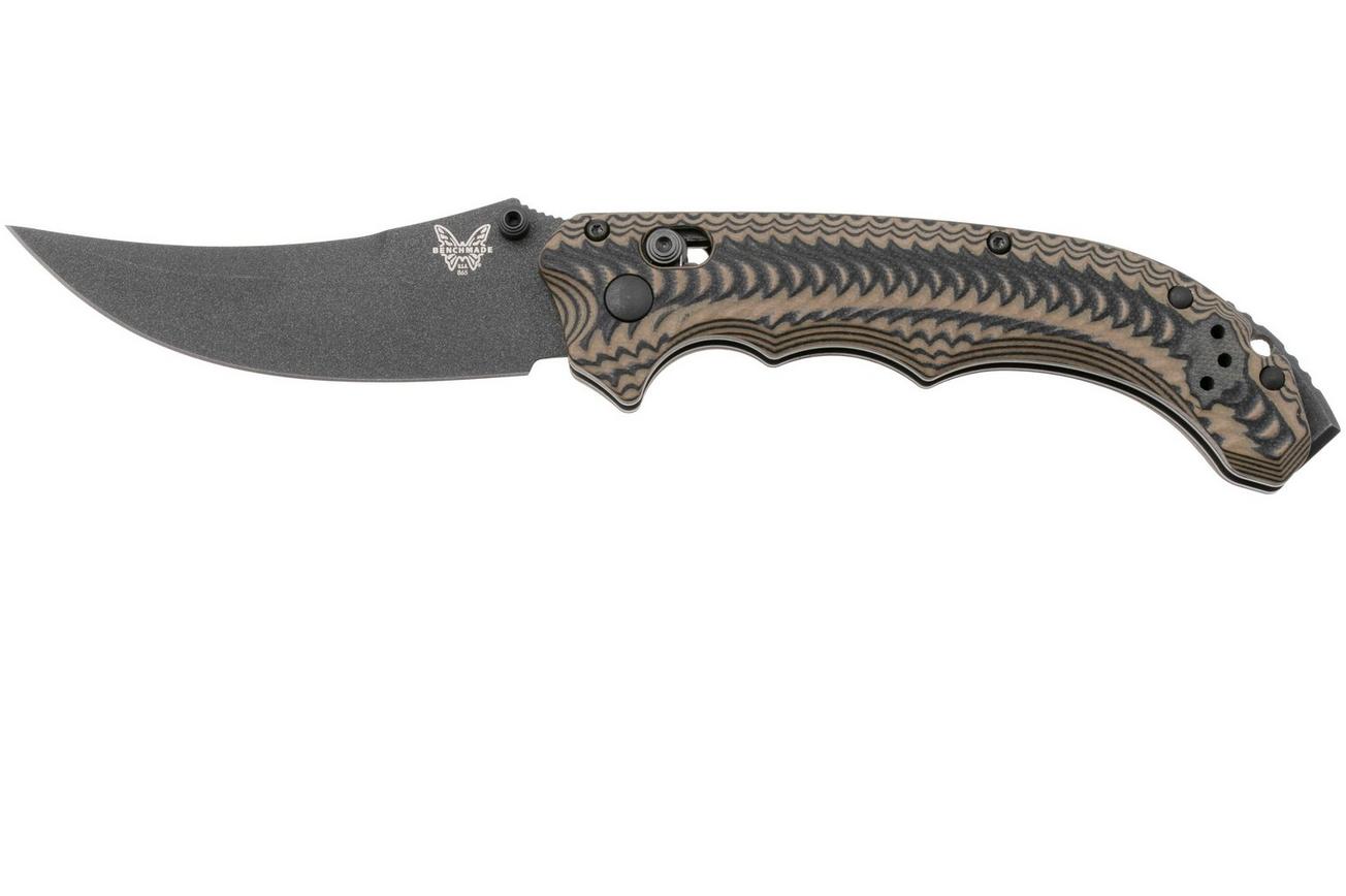 Benchmade Mini Bedlam 865BK-01 Black Cerakote CPM S90V, Black Coyote OD G10, zakmes