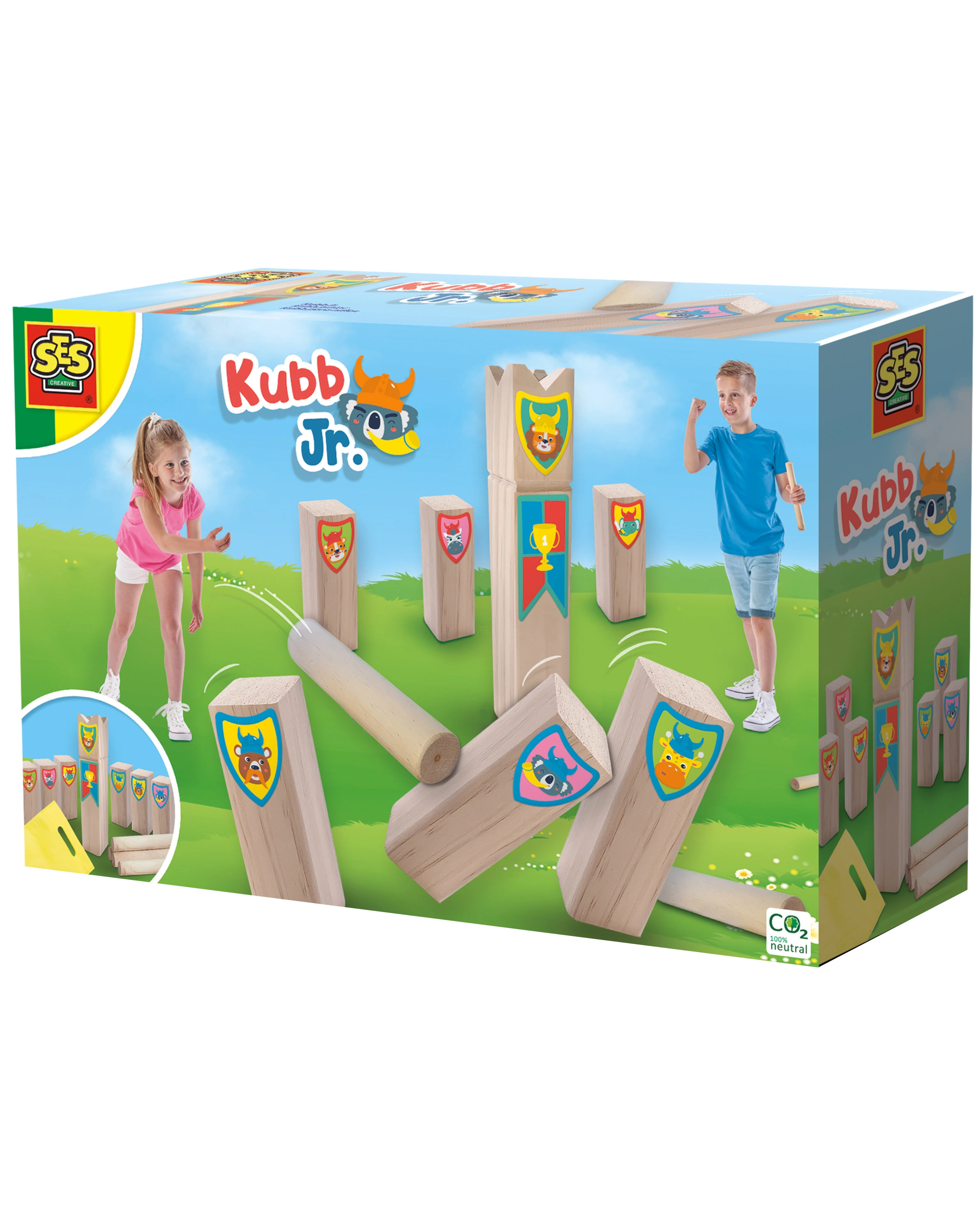 Wurfspiel KUBB JUNIOR 11-teilig aus Holz