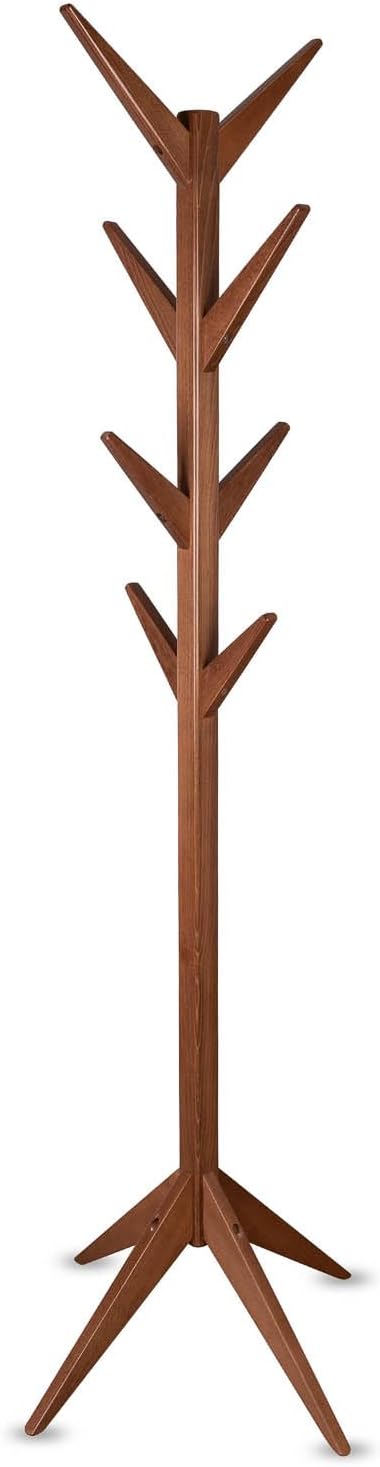 KEHO Garderobenständer - Extrem belastbar (Gesamt 100 kg) - Jackenständer - Reine Handarbeit (Nussbaum)