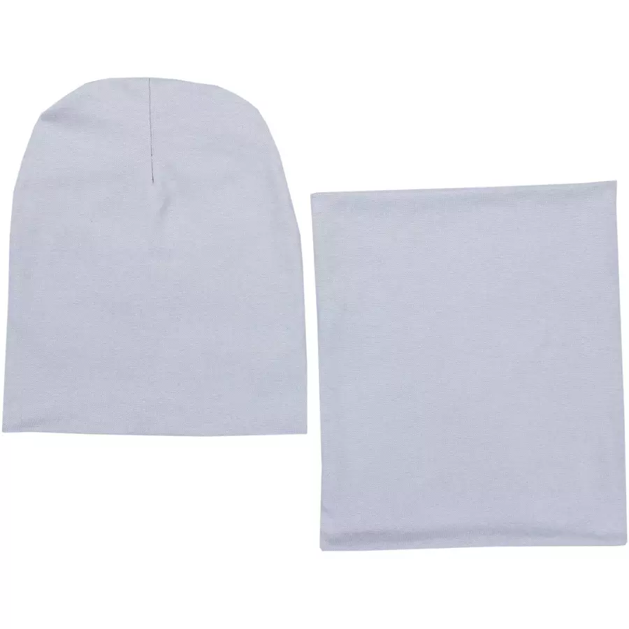 TupTam Unisex Kinder Beanie Mütze Schlauchschal Set hellgrau