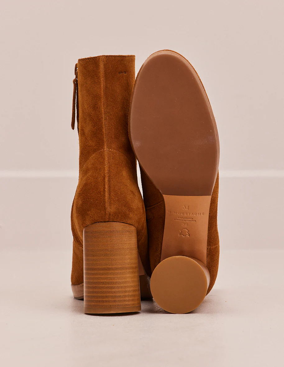 Bottines à talons Serena - Suède ambre
