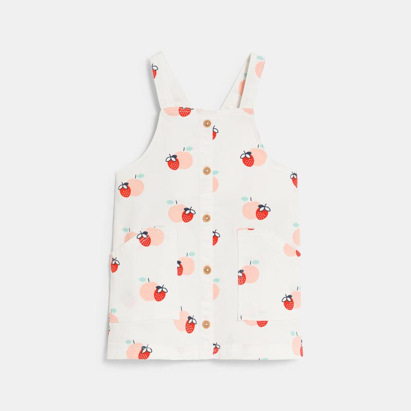 Robe salopette fruits et tee-shirt rouge bébé fille Gris ou noir
