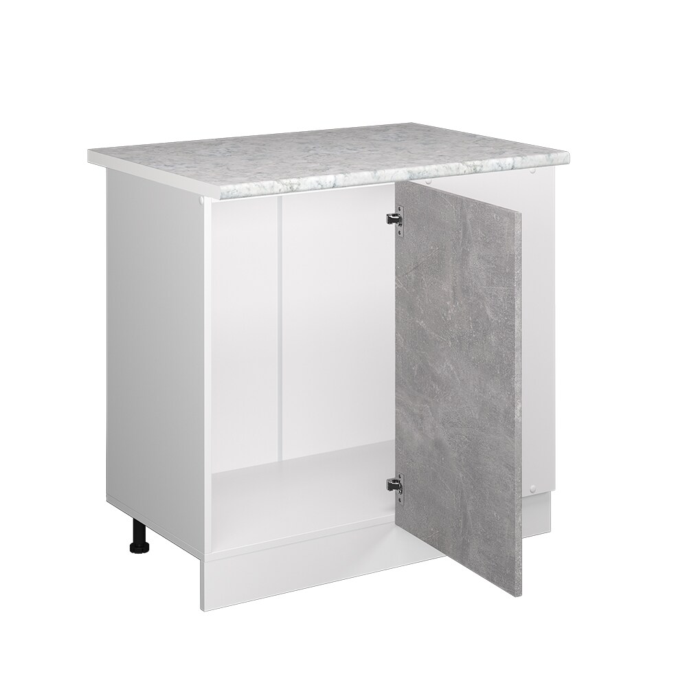 Vicco Eckunterschrank Küchenschrank Küchenzeile R-Line 86 cm Weiß Beton Tür Arbeitsplatte