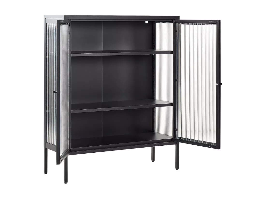 Vitrine en verre LERRYN Métal 90 cm Noir