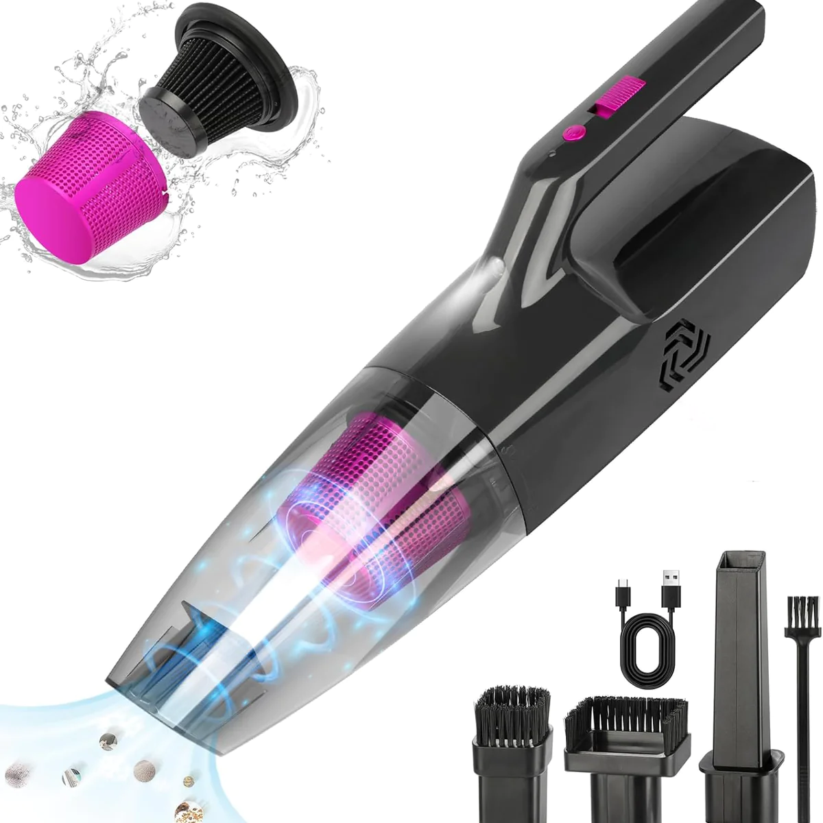 Aspirateur de table sans fil rechargeable 9000PA violet noir Vendos85