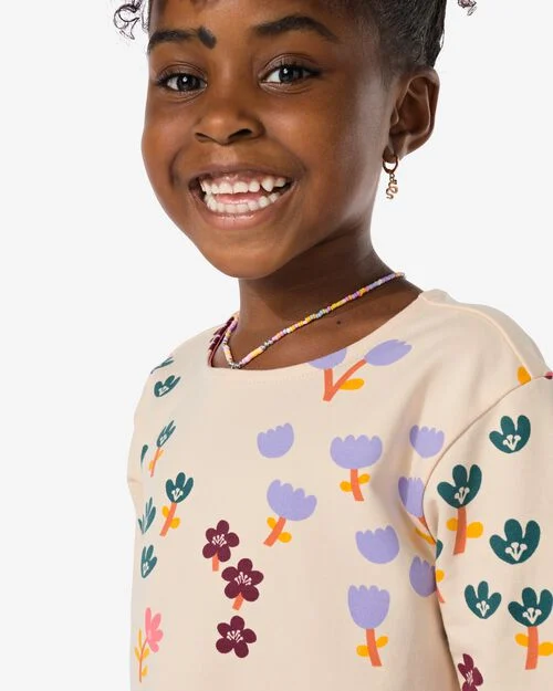 kinderjurk sweatbloem blanc cassé