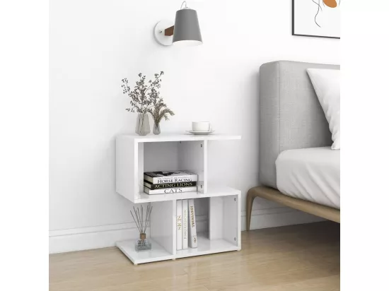 Table de chevet Blanc brillant 50x30x51,5 cm Aggloméré