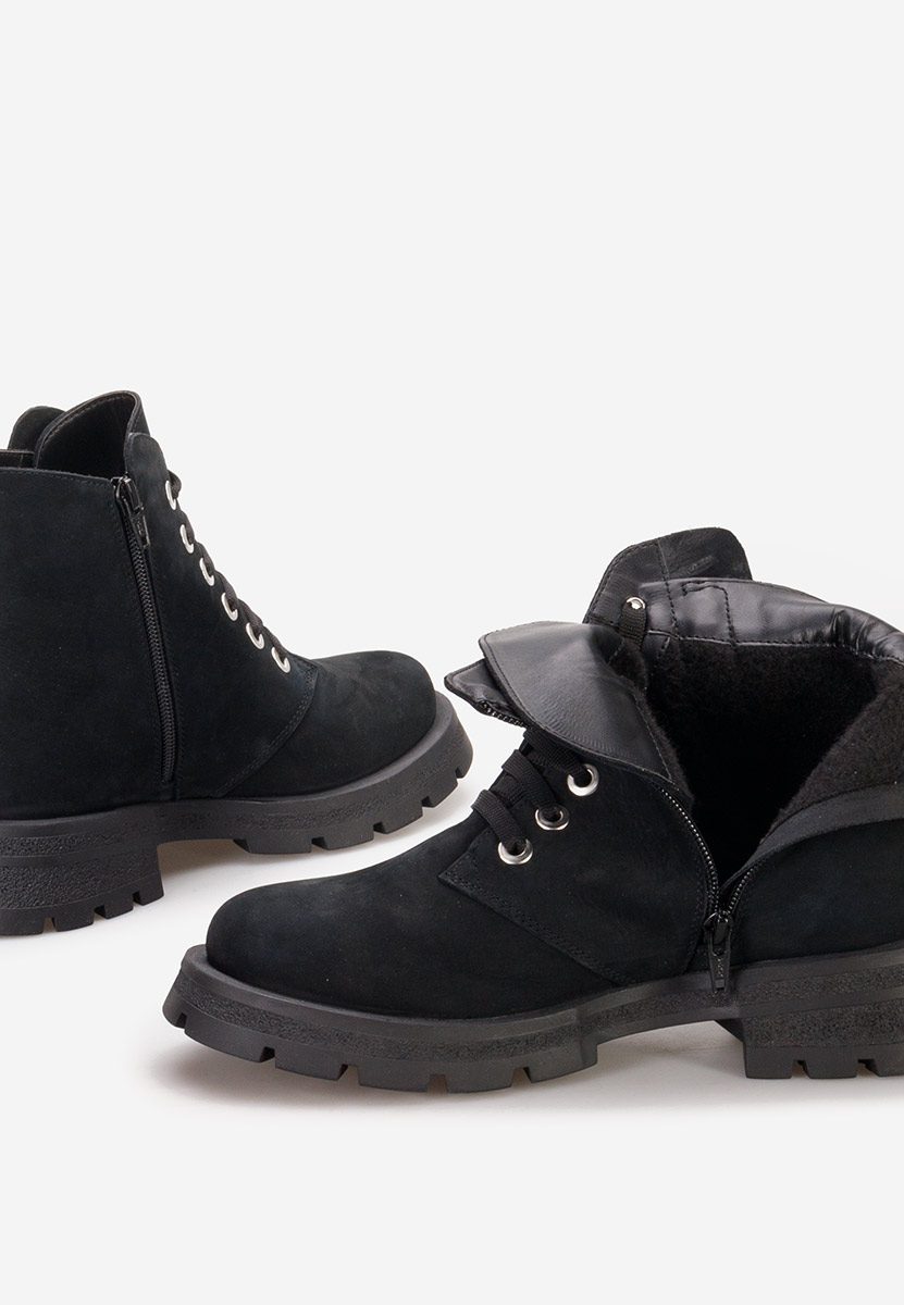 Bottines femme en cuir noires Kaolia V2