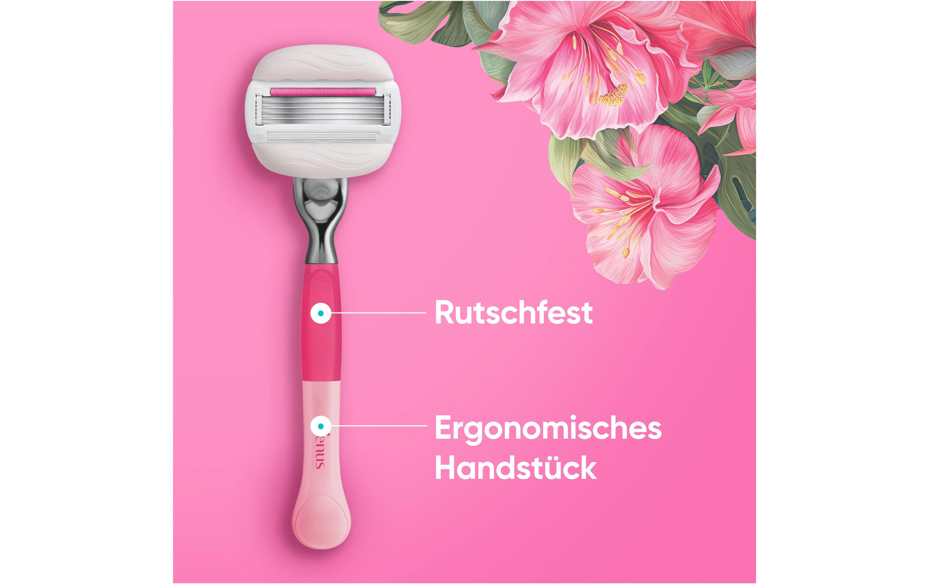 Rasierklingen Pro ComfortGlide 6 StückErsatzklingen für Damen mit langlebigem Metallhandstück und Duschhalterung