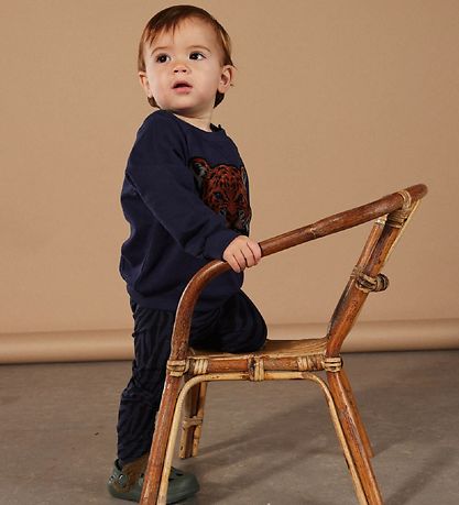 The New Siblings Sweatshirt - TNSDombat - Mood Indigo m. Leopard