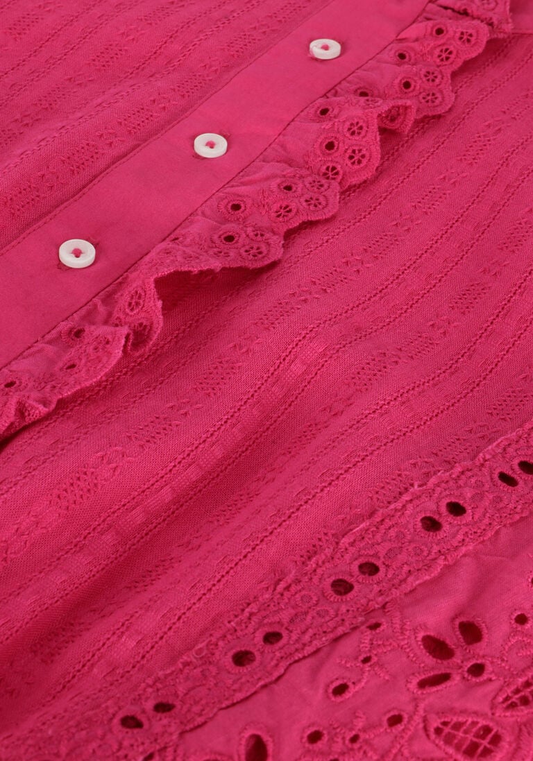 SCOTCH & SODA roze scotch & soda mini jurk mini shirt dress with lace detail in organic cotton