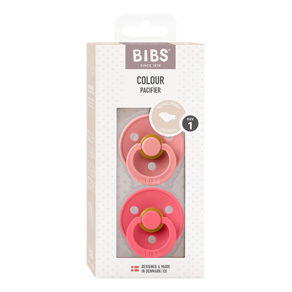BIBS Colour Latex Anatomisk Dusty Pink/Coral 2 pak - flere størrelser
