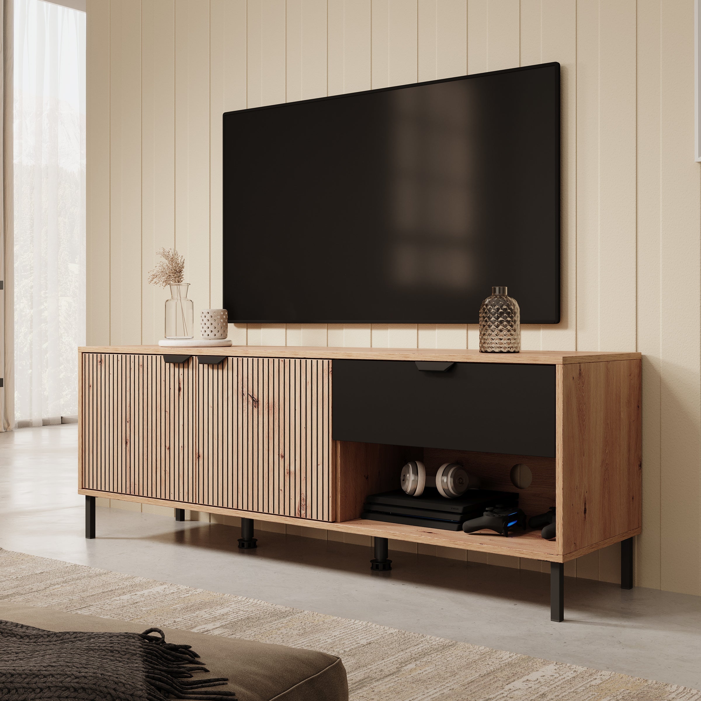 Meubella - TV-Meubel Malaika - Eiken - 150 cm
