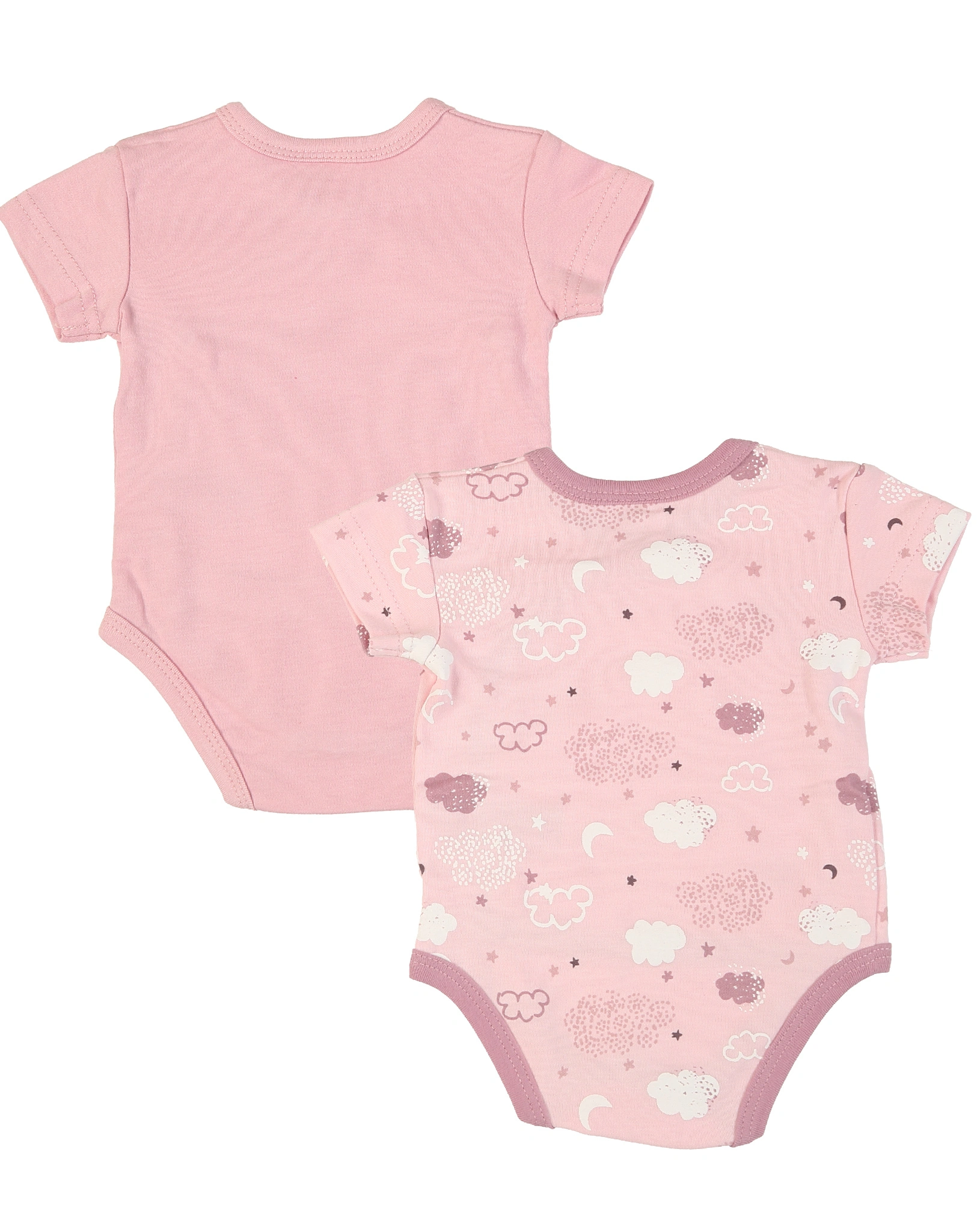 Kurzarm-Wickelbody FEELING LOVED 2er-Pack in rosa