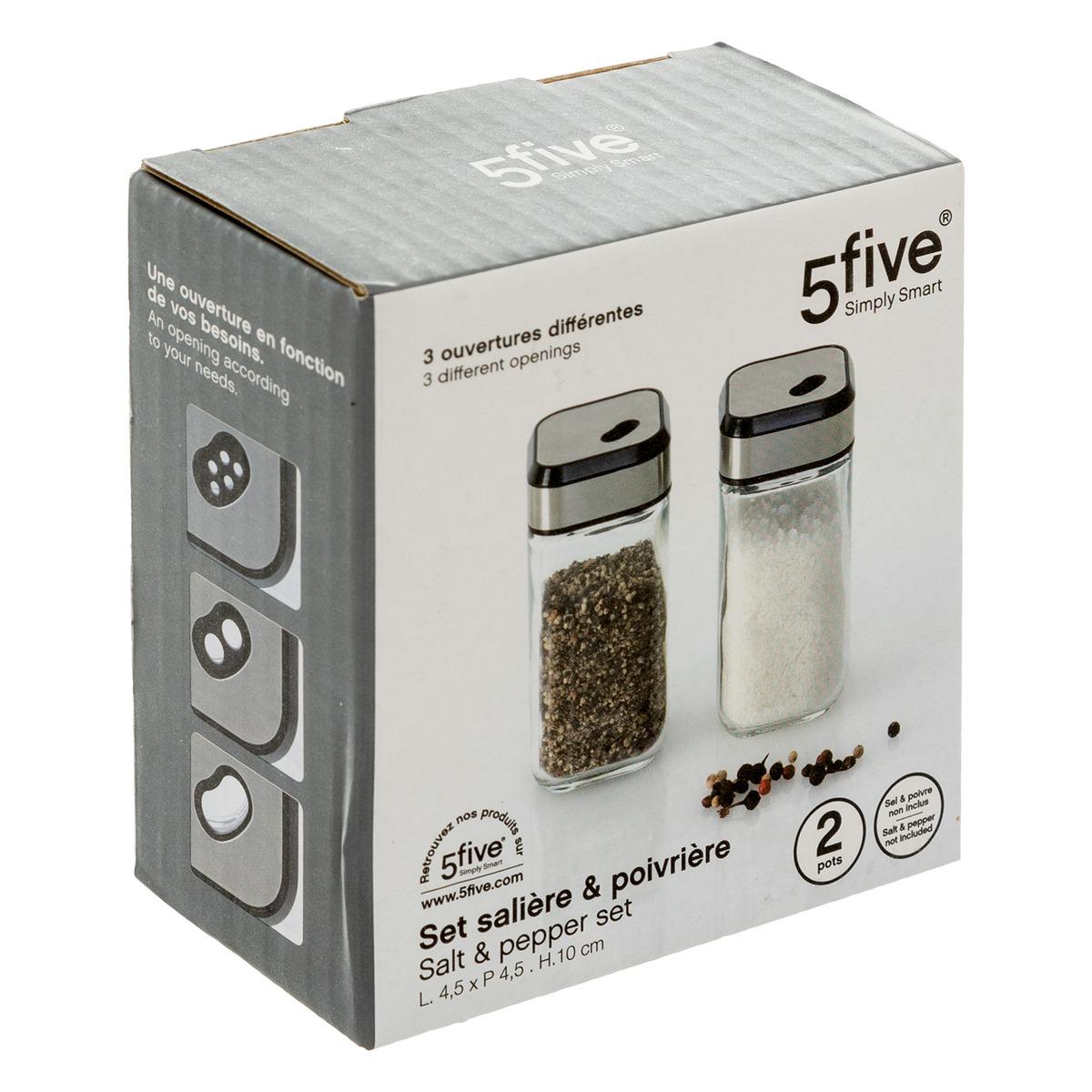 SET SALIERE ET POIVRIERE VERRE ET INOX