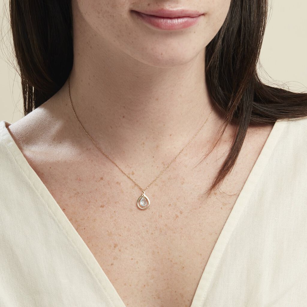 Collier Sibilla Or Jaune Topaze Bleu Sky