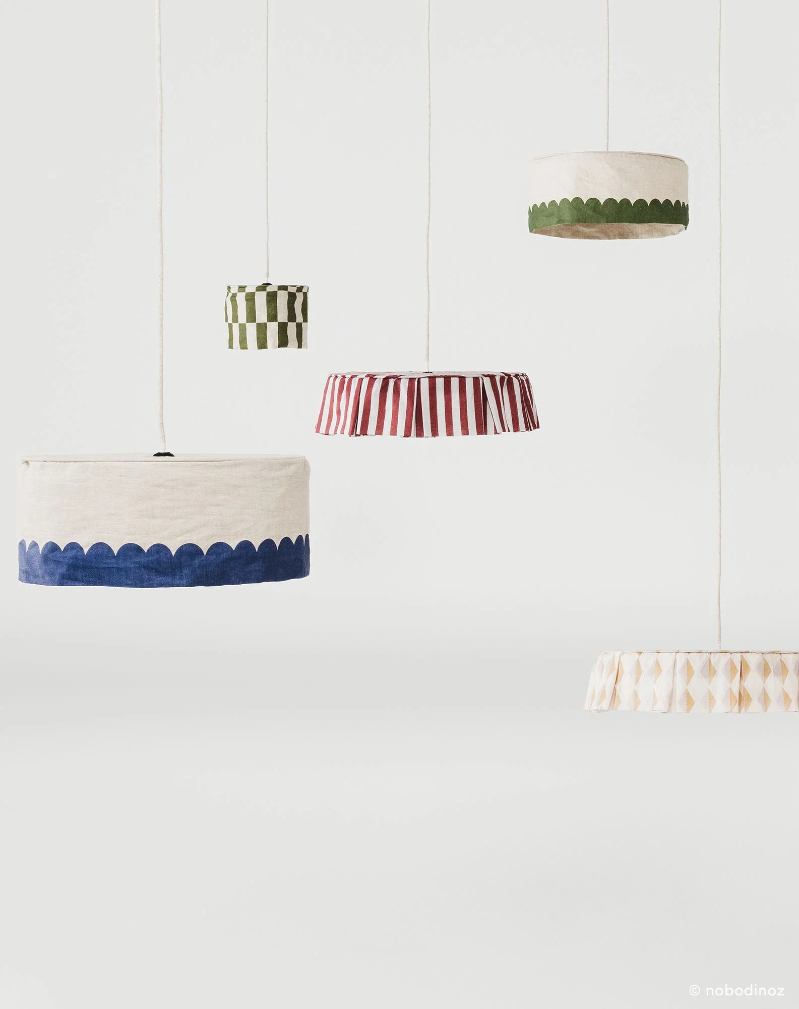 Abat-jour en lin pour suspension diam. 40cm vibes | Vert