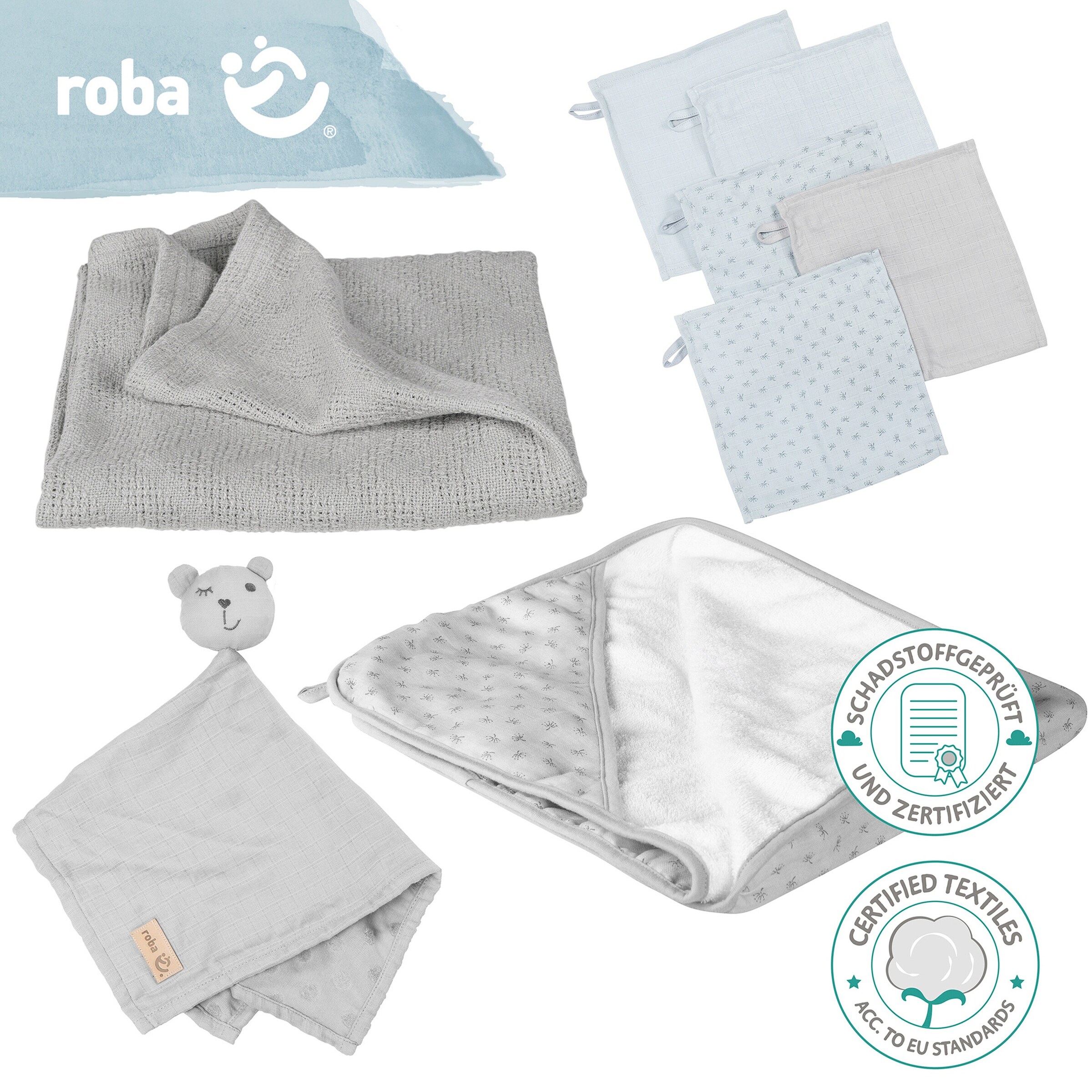 roba Geschenkset Babypflege Lil Planet grau