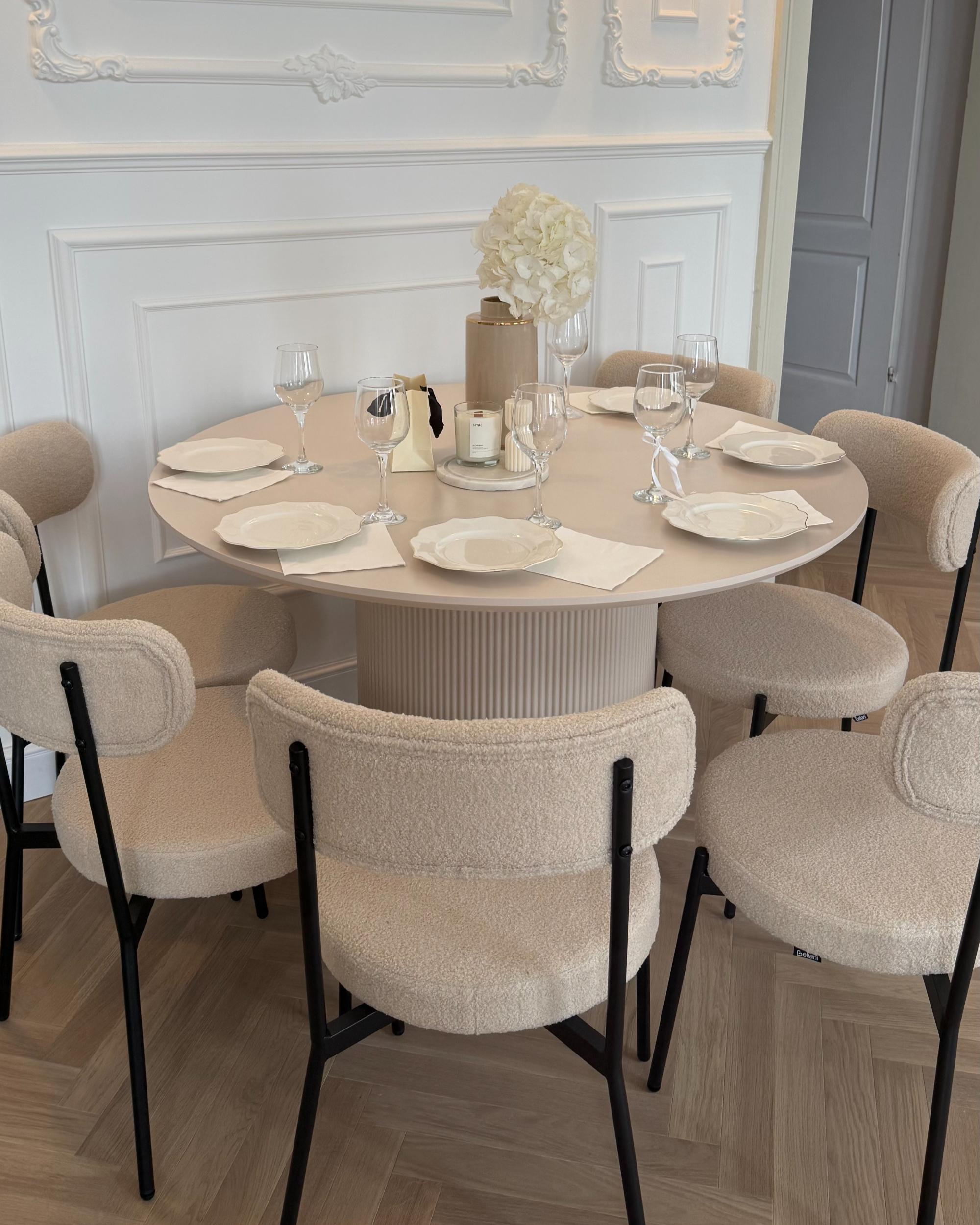 Eettafel NEWELL Lichtbeige 120 cm 120 cm