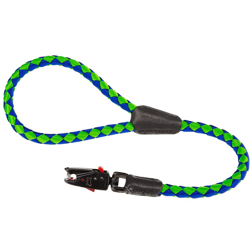 Laisse courte pour chiens en nylon tressé twist matic gm18/60, avec mousqueton magnétique automatique