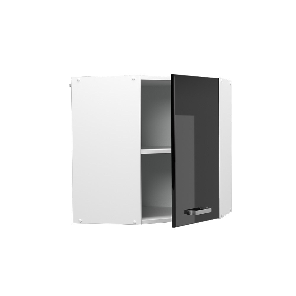Vicco Eckhängeschrank Küchenschrank R-Line Solid Weiß Schwarz 57 cm modern