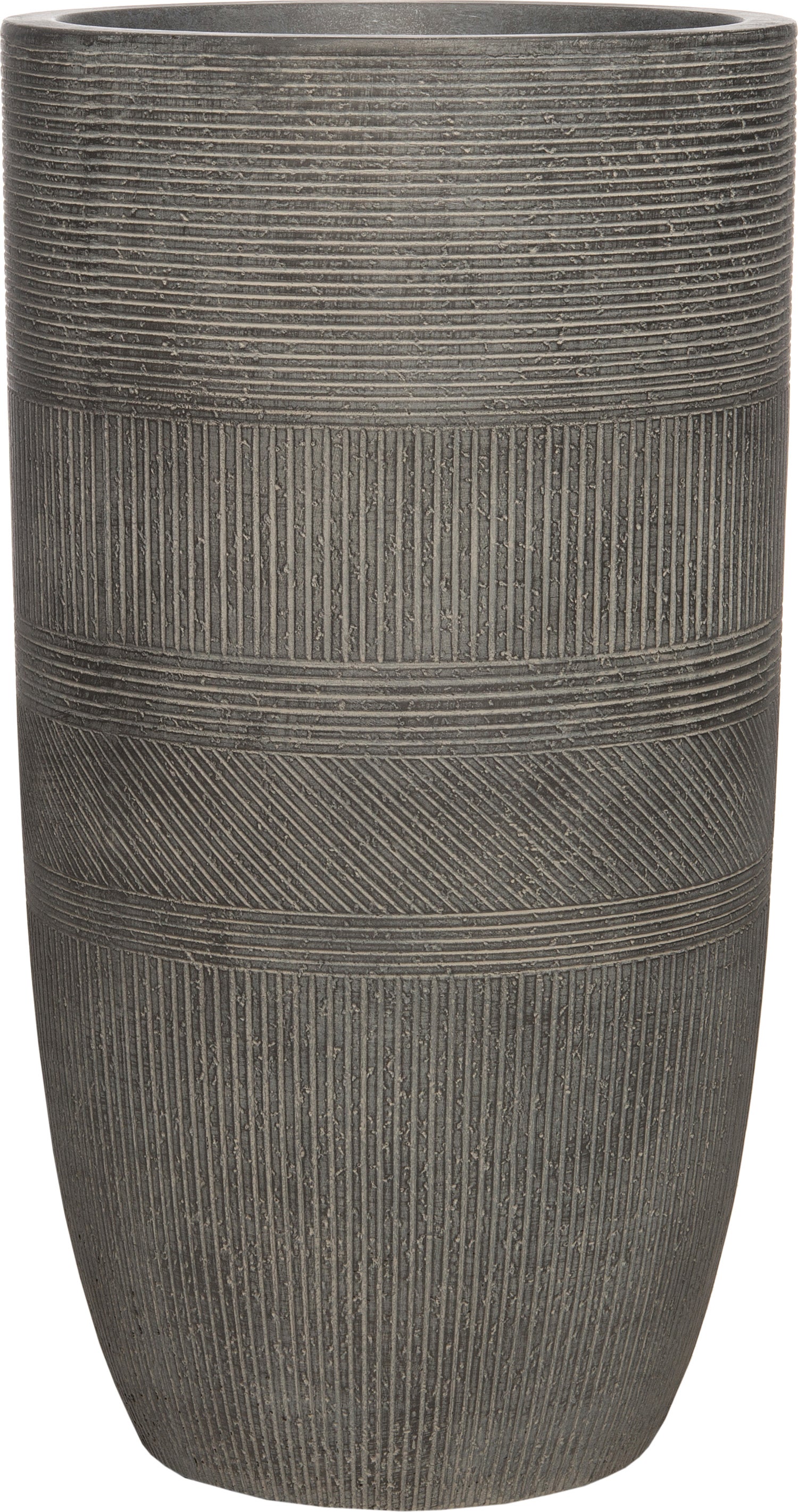 Intratuin bloempot Lijnen grijs D 34 H 63 cm
