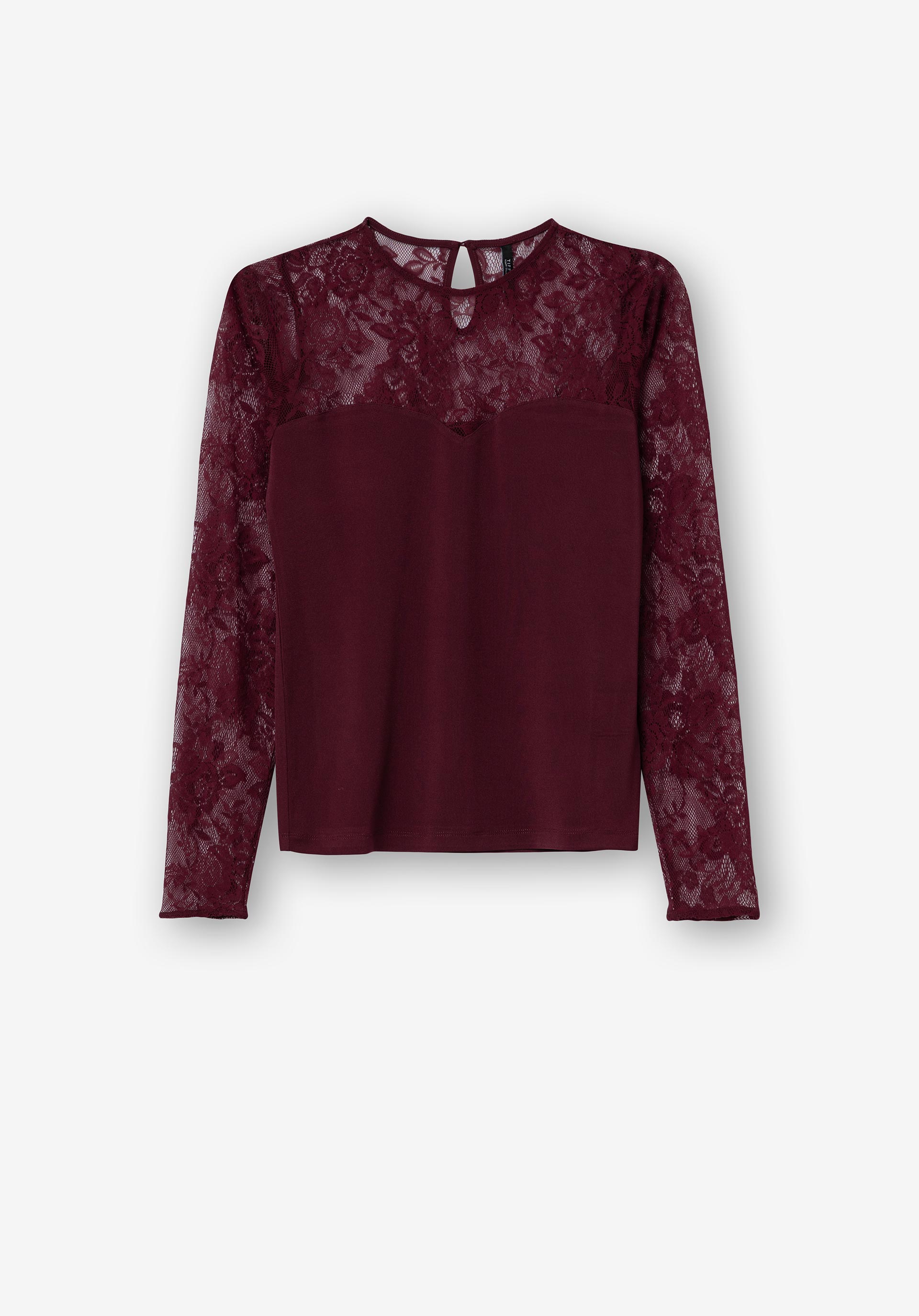 T-shirt Combinada com Renda