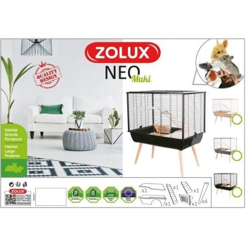 Gaiola elevada Zolux Neo Muki cinza para roedores