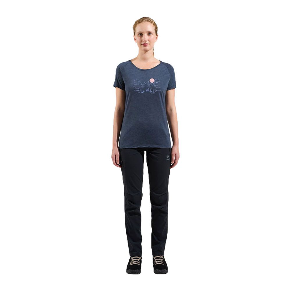 Odlo ASCENT PW 130 VALLEY - Tee-shirt Femme india ink melange