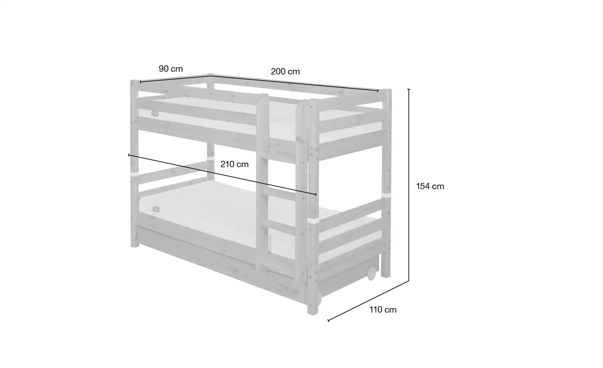 FLEXA Etagenbett mit 2 Schubladen Flexa Classic