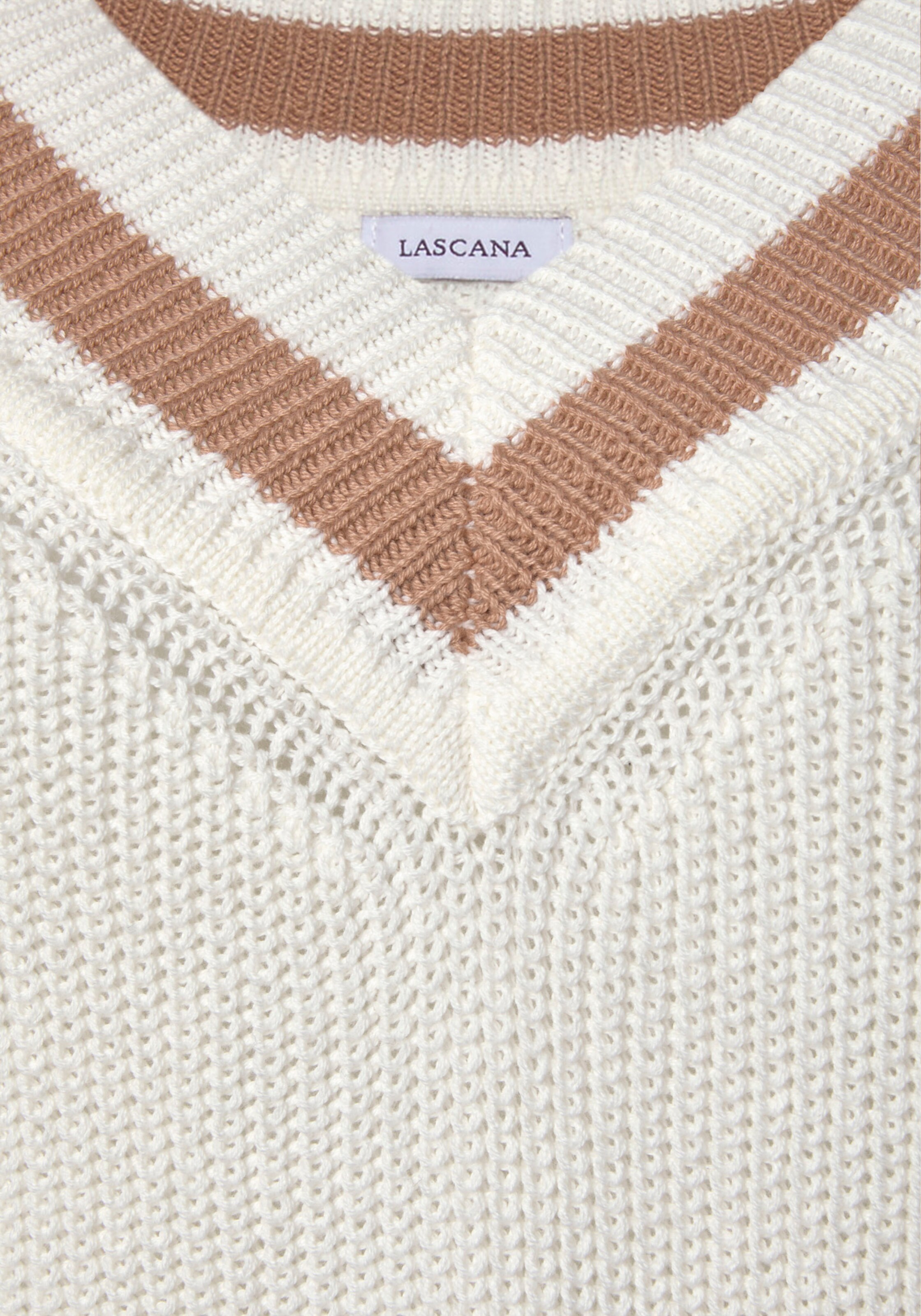 LASCANA V-Ausschnitt-Pullover in creme