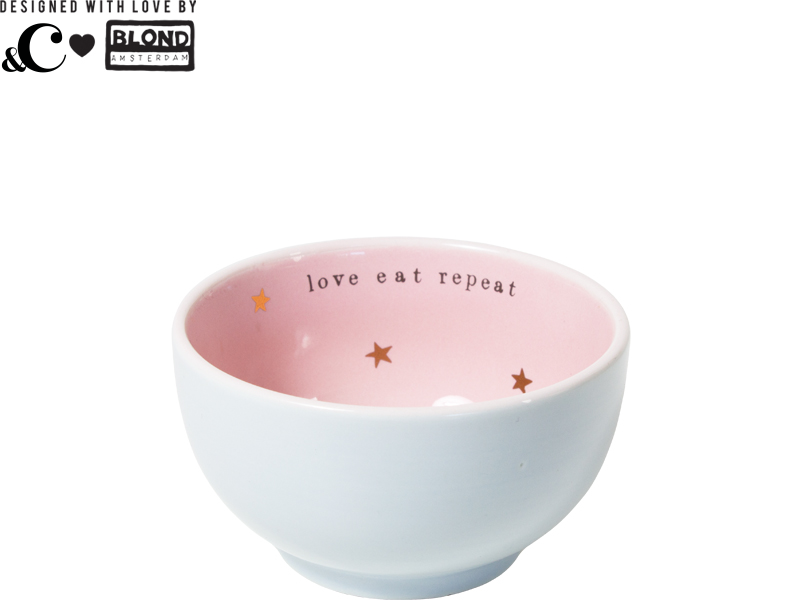 Blauw snack kommetje -  love eat repeat