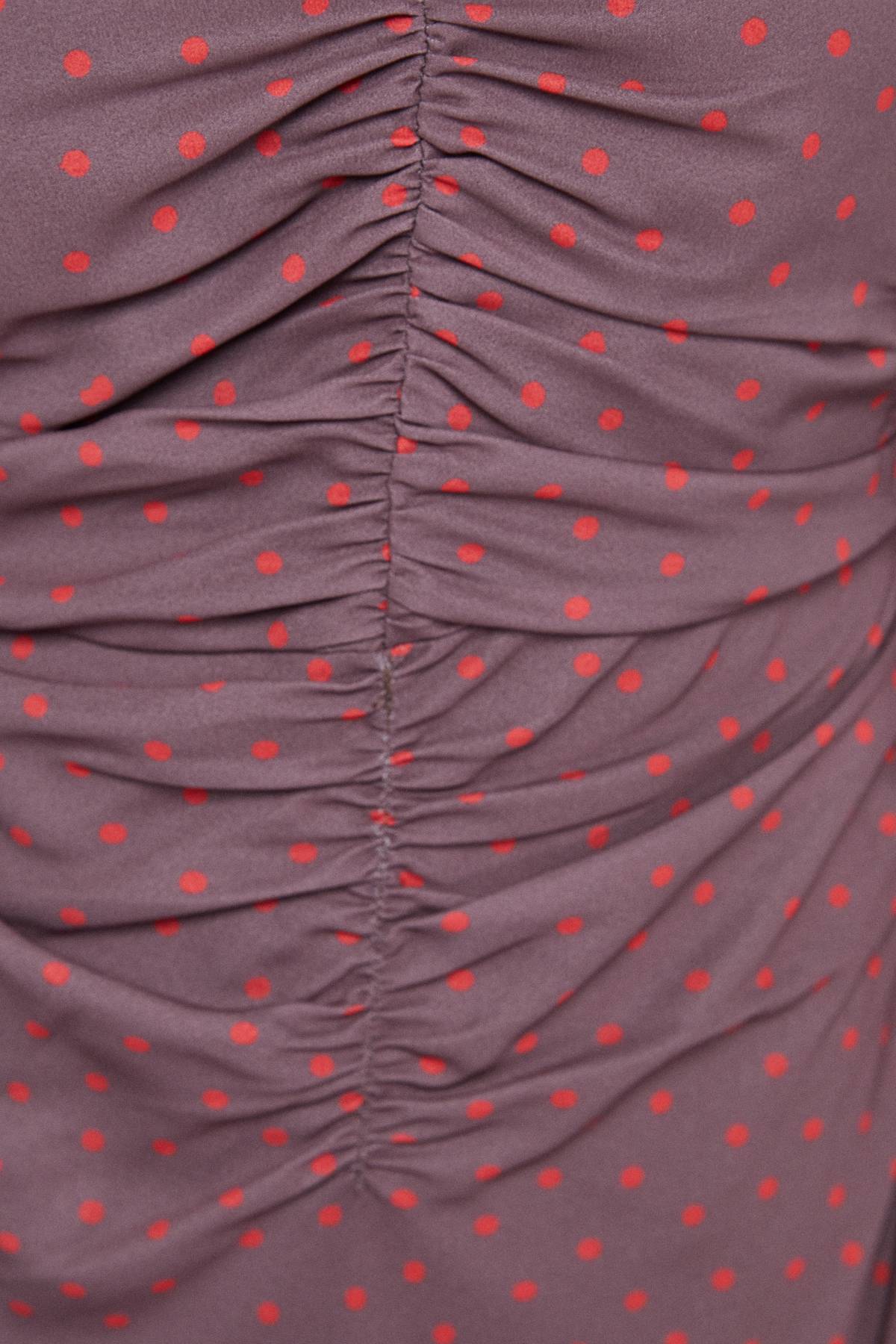 Warehouse Robe Maxi Premium en Georgette avec Fronces Devant et Manchettes Volantées