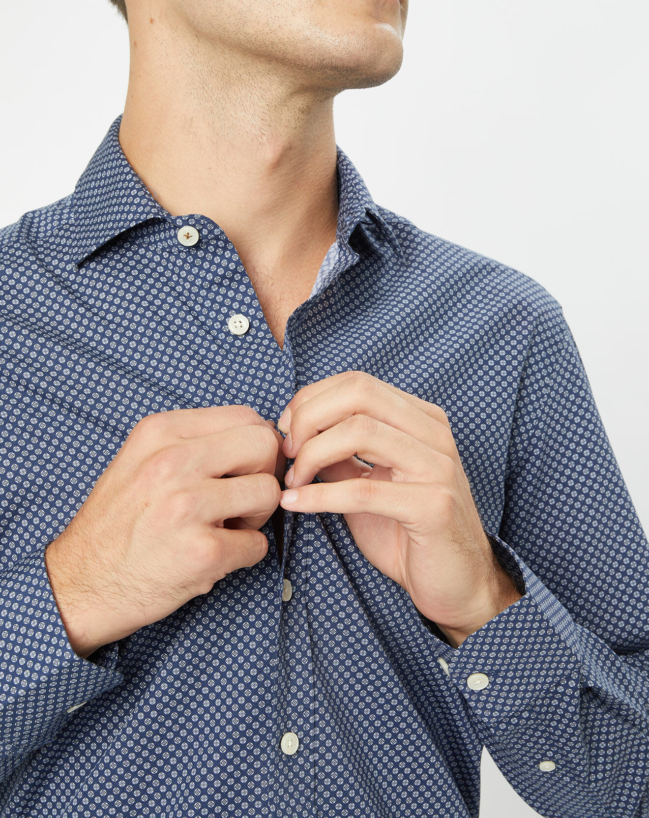 Hackett London Chemise Slim Fit imprimée bleu foncé