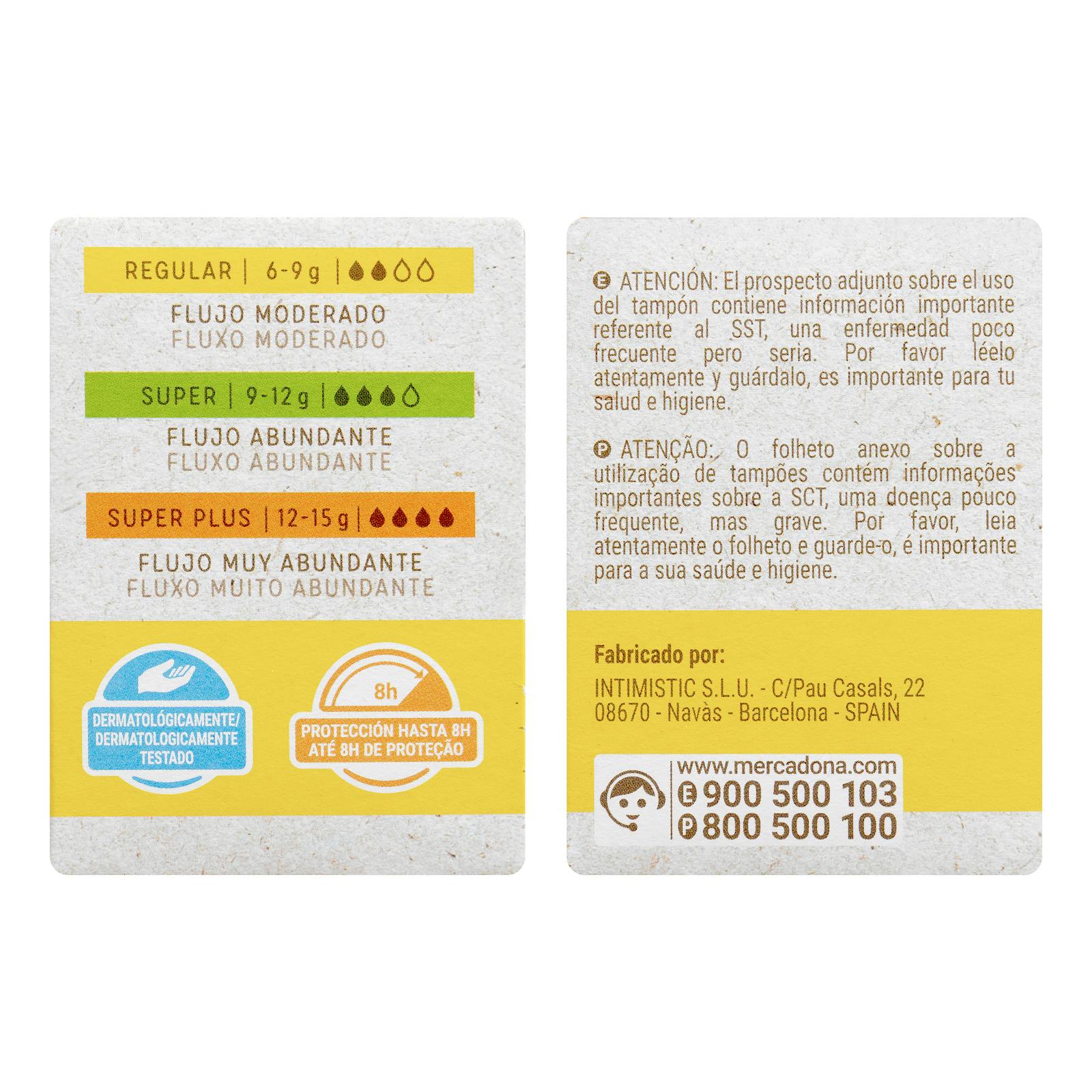 Tampons réguliers Deliplus 100% coton