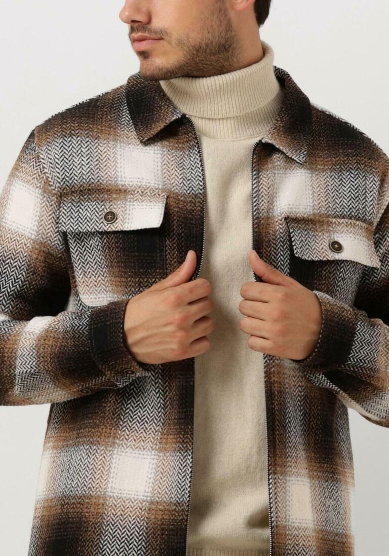 ANERKJENDT bruine anerkjendt overshirt akoscar check overshirt
