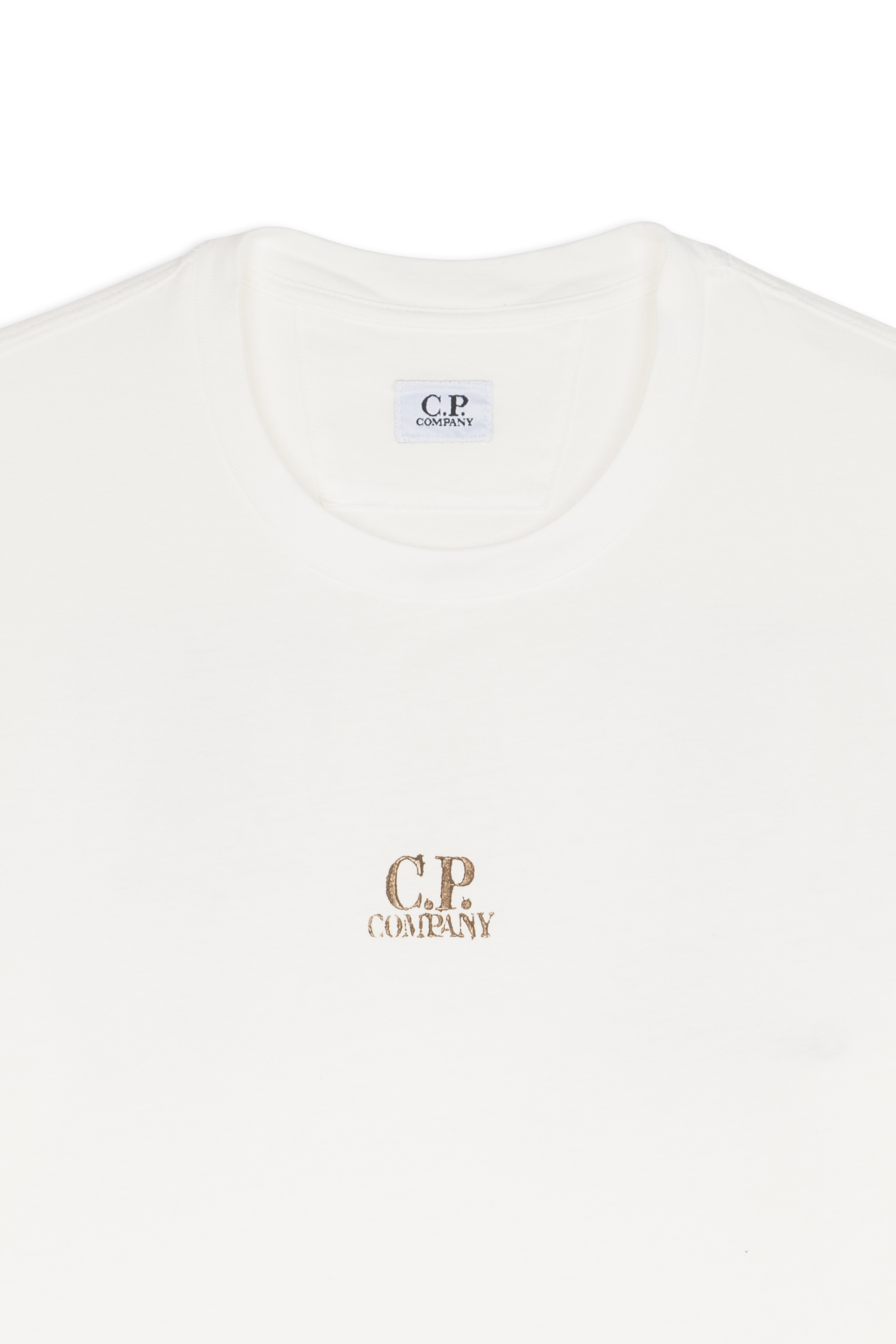 C.P. COMPANY T-shirt  JERSEY ARTISANAL THREE CARDS Blanc