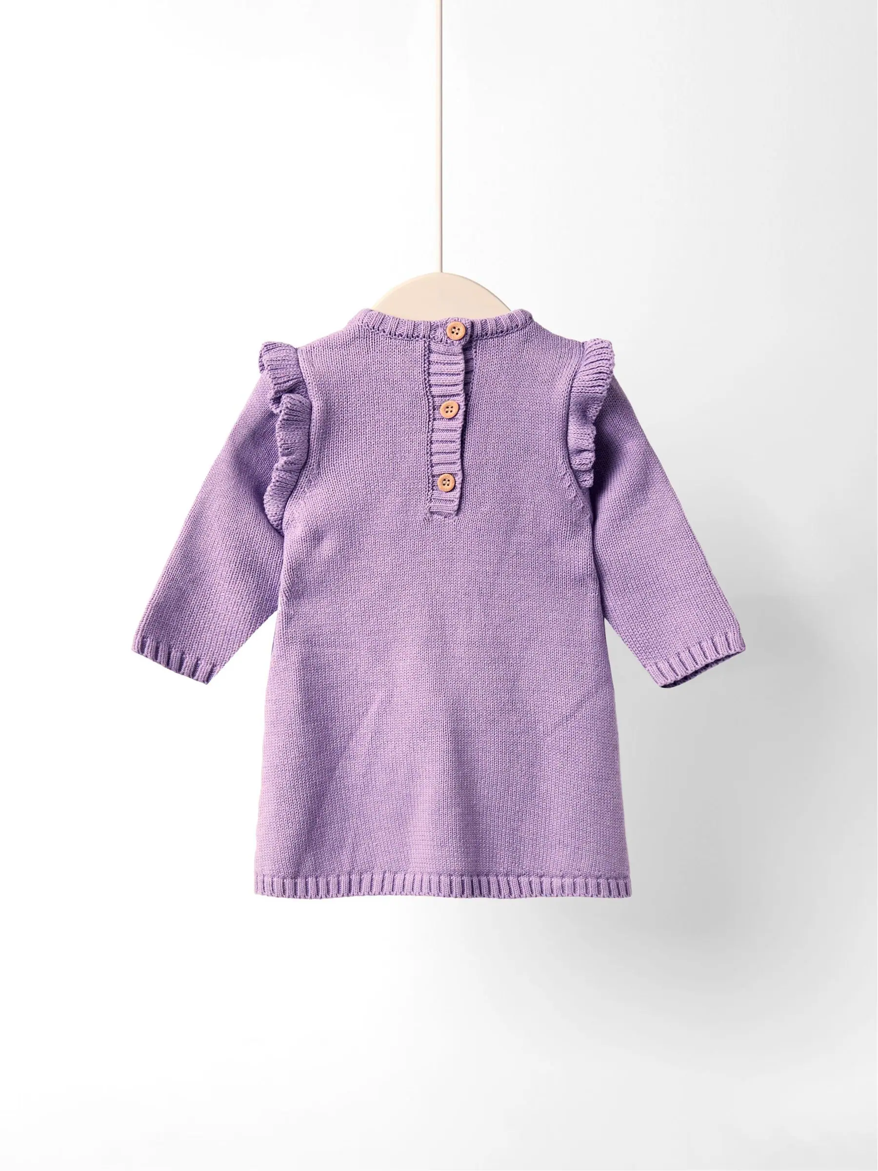 JoJo Maman Bébé Embroidered Frill Knitted Dress