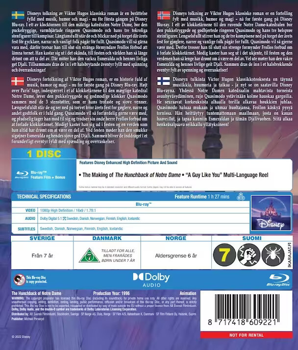 Klokkeren Fra Notre Dame - Disney - Blu-Ray