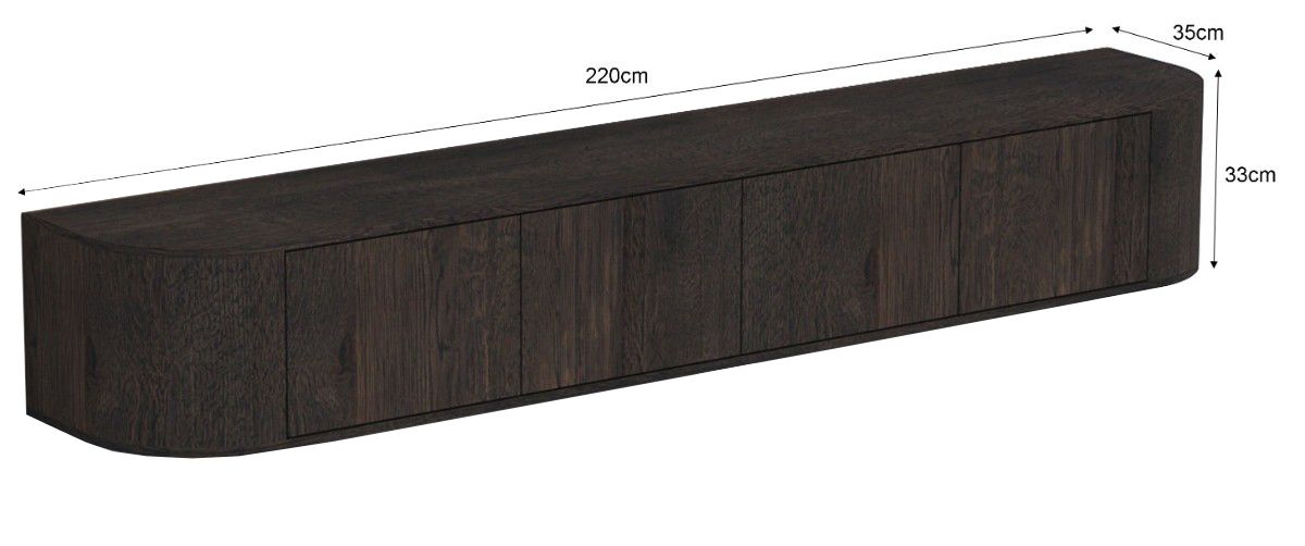 Hangend tv-meubel  Novero B220 x D35 x H33 cm