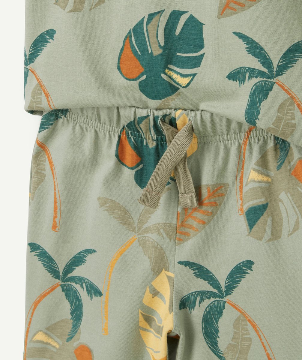 pyjama manches courtes garçon en coton bio thème feuilles