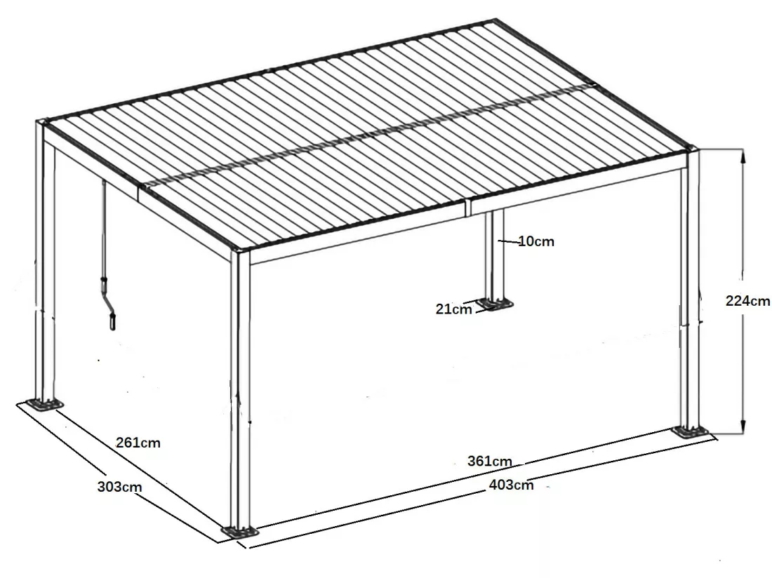 Tonnelle/Pergola bioclimatique lames orientables en aluminium 3x4m - Anthracite - BELAIR