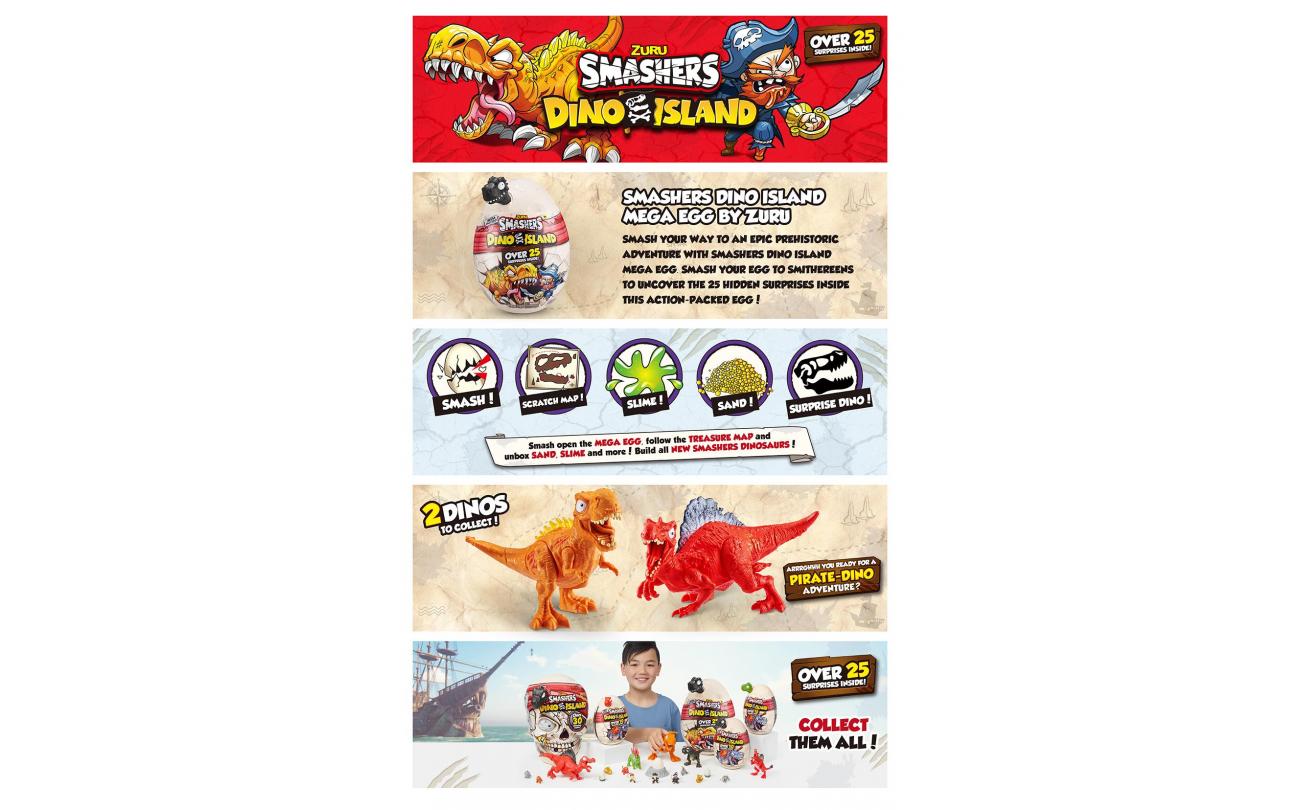 Smashers Dino Island Epic Dino Egg - groot dino-ei