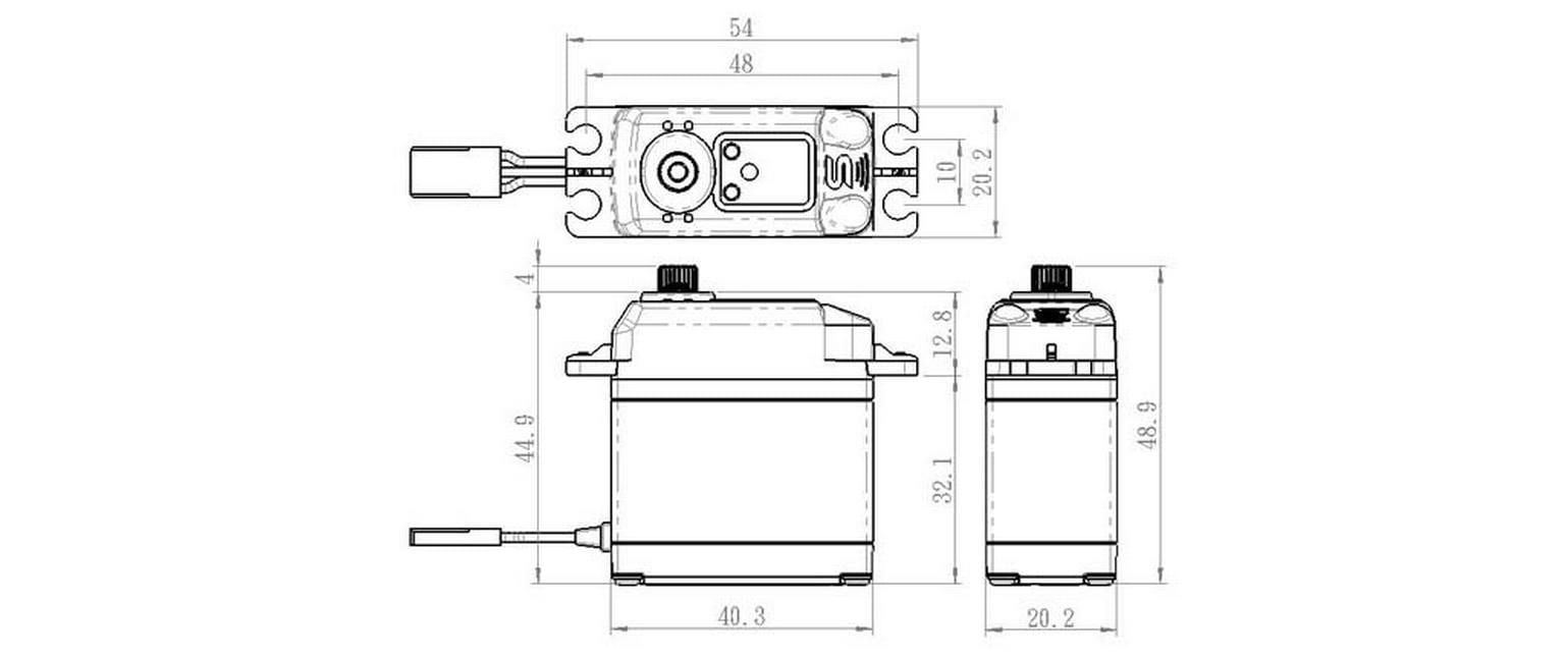 Standard Servo SA-1231SG+ Digital, 32 kg, 0.14 s<br>Digital Standard Servo mit Stahl-Getriebe