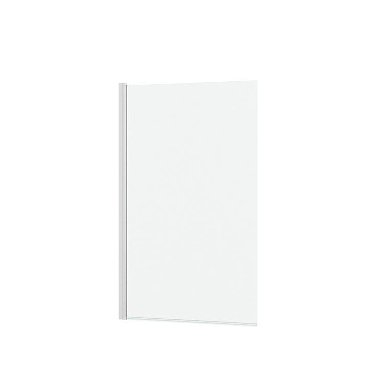 Pare-baignoire rabattable 120 x 70 cm, profilés alu blanc mat, Galedo Essentiel