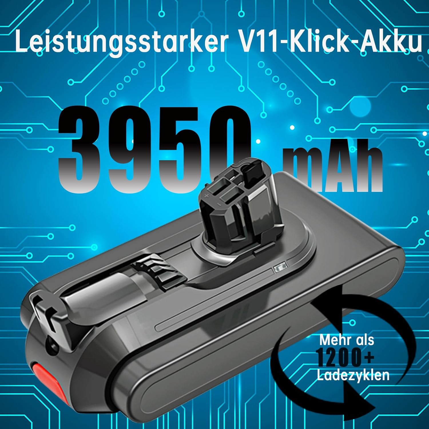 V11 SV15 SV17 Akku für Dyson, 25.2V 3950mAh V11 Ersatz Click-in Akku, kompatibel mit V11/SV15/SV17/V11 Outsize/V11 Tier/Drehmoment Antrieb Extra/Absolute Staubsauger (Nicht FIT V11 SV14 Schraubtyp)