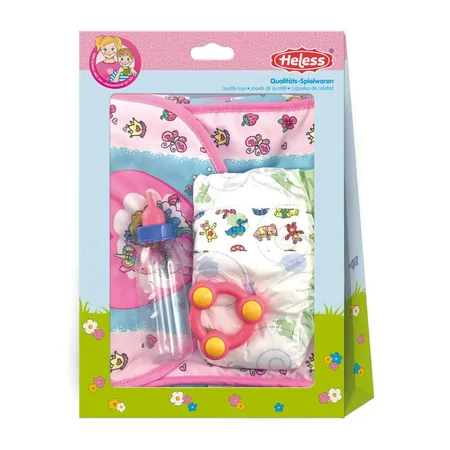 Heless Wickeltasche für Puppen, Einhorn Emil und Fee Emma, mit Wickelzubehör