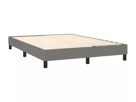 Sommier tapissier et matelas et LED Gris foncé 140x190 cm Tissu