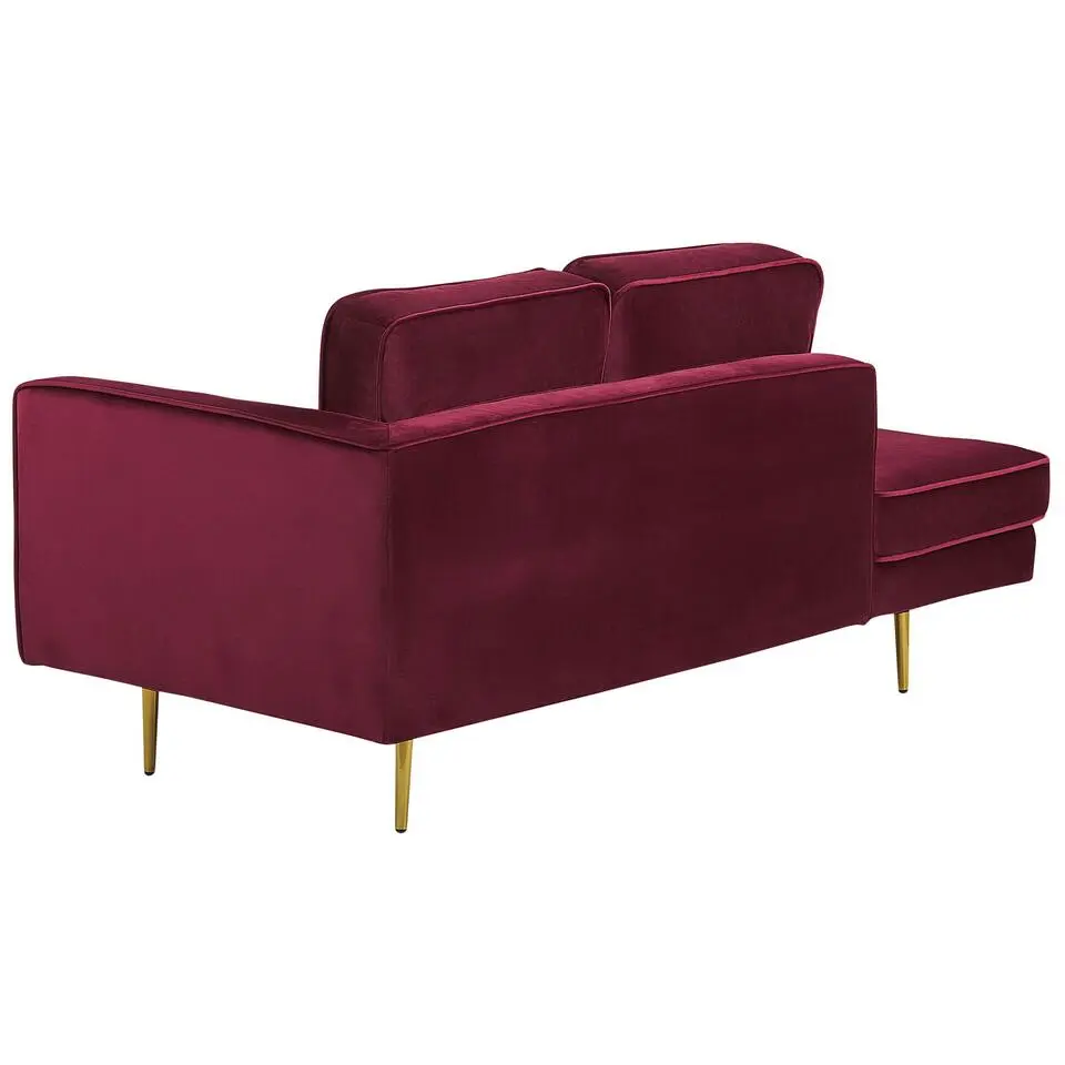 MIRAMAS - Chaise longue - Rood - Rechterzijde - Fluweel