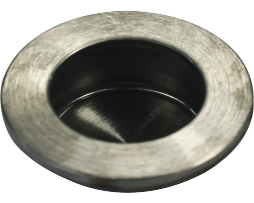 Inbouw meubelknop, geborsteld roestvrij staal, ØxH 39/13 mm, inbouwmaat 30 mm